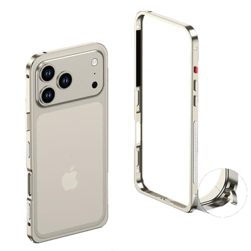 Teroxa Coque de protection antichoc pour iPhone 17 Pro Max, cadre en alliage d'aluminium aéronautique résistant aux choc — titane