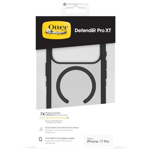 Otterbox Coque Defender Series Pro XT Clear MagSafe iPhone 17 Pro, Protection Antichoc et Anti-Chute, pour Athlètes, Bon