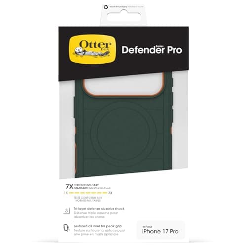 Otterbox Coque Defender Series Pro MagSafe Vert pour iPhone 17 Pro, Résistante aux Chutes, Antichoc, Ultra Robuste