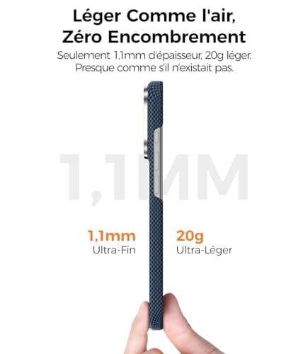 BENKS ArmorTint Coque en Dupont Kevlar 1000D pour iPhone 17 Pro Max - Bleu Étoilé, Compatible Magsafe, Housse Magnétique