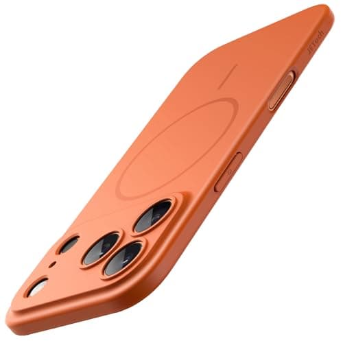 JETech Coque Magnétique Fine pour iPhone 17 Pro Max, Étui Housse Minimaliste Compatible MagSafe (Orange)  
JETech Coque