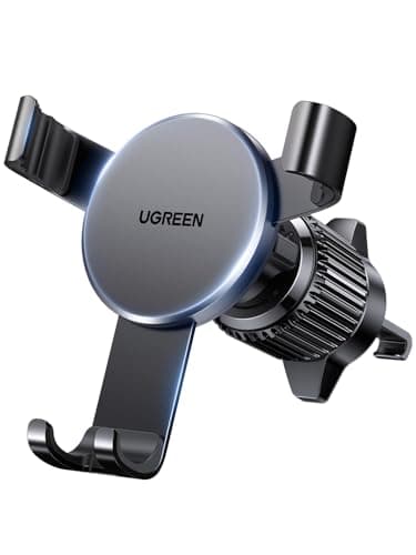 UGREEN Support Téléphone Voiture Gravité Noir Compatible iPhone 17 Pro Max Air 16 15 14 Galaxy S25 S24 Pixel 10 9 Aérati