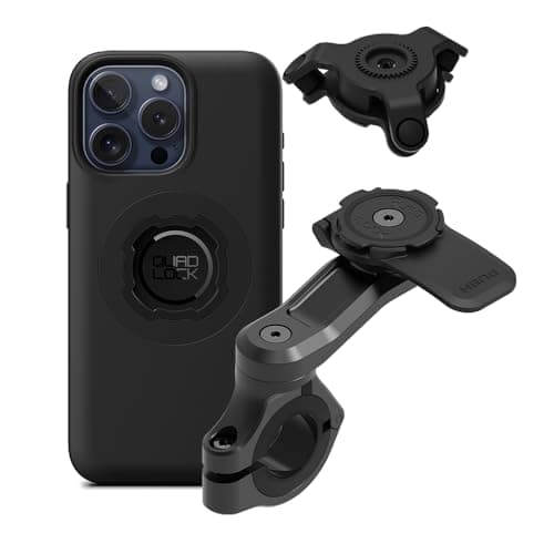 Quad Lock Support Téléphone Pro pour Moto avec Amortisseur et Coque MAG pour iPhone 15 Pro Max