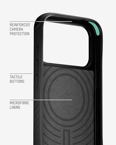 Coque Magnétique Mous pour iPhone 17 Pro - Protection Caméra, Qi2 MagSafe, Noir Véritable Cuir - Antichoc et Anti-Rayure