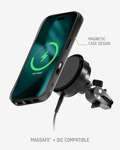 Coque Magnétique Mous pour iPhone 17 Pro - Protection Caméra, Qi2 MagSafe, Noir Véritable Cuir - Antichoc et Anti-Rayure