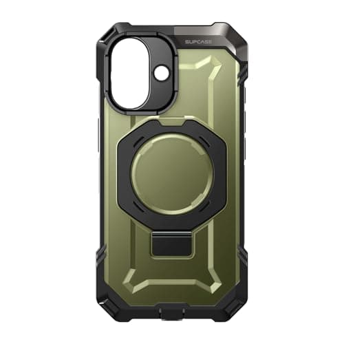 Coque SUPCASE pour iPhone 17 avec Support Métal Réglable et protection militaire Noir — Vert
