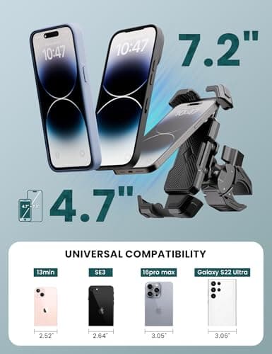 Support Téléphonique Grefay Moto Velo Amorti Double 360° Noir