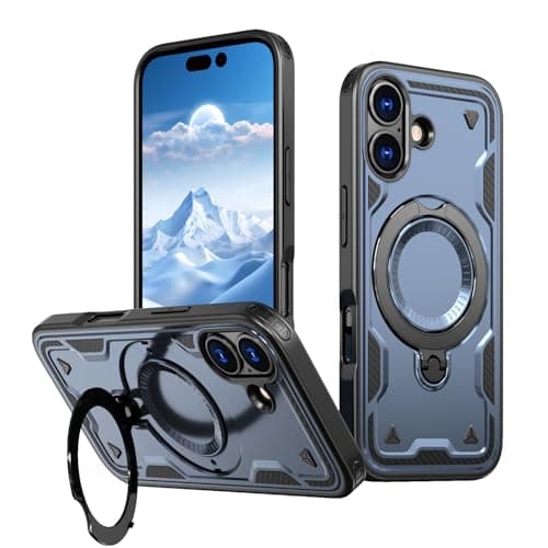 PanXCase Coque Étui Armor Métallique Anneau Magnétique pour iPhone 17 - Protection Anti-Choc Grade Militaire Armée (Blac — Blue