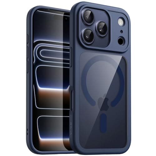 JETech Coque Magnétique Magnifique pour iPhone 17 Pro Max 6,9 Pouces, Étui Housse Antichoc Compatible MagSafe (Bleu Fonc