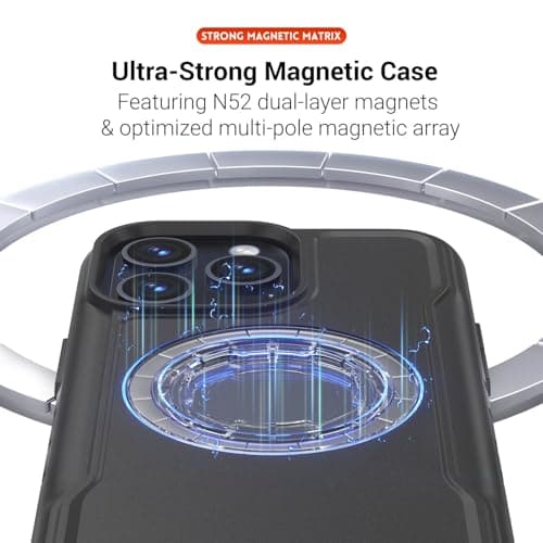 Coque iPhone 17 Pro Max Anti-Choc Magsafe Compatible Vélo VTT Moto Étui Click-Lock Support Vélo