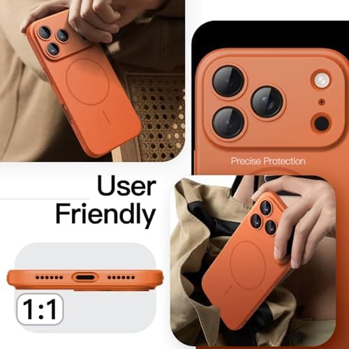 JETech Coque Magnétique Fine pour iPhone 17 Pro Max, Étui Housse Minimaliste Compatible MagSafe (Orange)  
JETech Coque