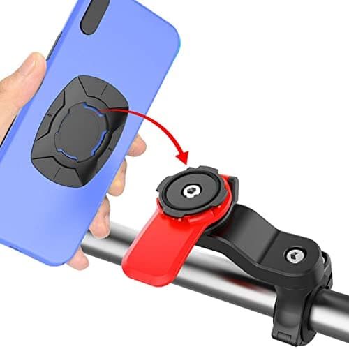 Kisbeibi Support de téléphone rotatif à 360° pour moto, universel, pour la plupart des GPS et smartphones de 4,7 à 7,2 p — Rouge