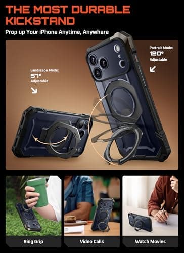 SUPCASE Coque MagSafe pour iPhone 17 Pro Max [Protection Antichute Qualité Militaire] (UB Grip) Noir