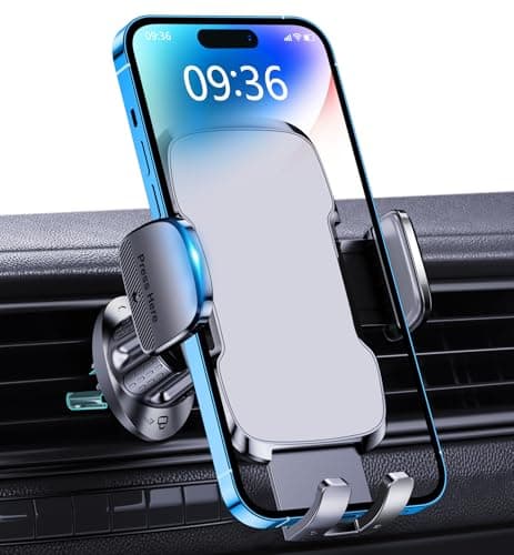 Glangeh Support Telephone Voiture Voiture Compatible iPhone 17 Pro Max, Rotatif 360°, Prix Concis (2025 Clip Amélioré) — Gris