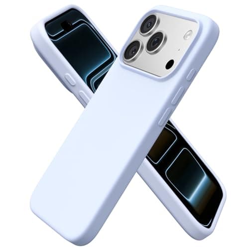 ORNARTO Coque en Silicone Liquide iPhone 17 Pro (6,3") - Protection Antichoc, Intérieur Doux en Microfibre, Bleu Marine — Bleu Clair