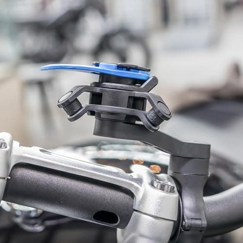 Quad Lock Support Télephone Moto Universel avec Amortisseur de Vibrations pour Guidon – Adaptateur MAG (Compatibilité iP