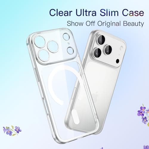 JETech Coque Magnétique Fine pour iPhone 17 Pro 6,3 Pouces Compatible avec MagSafe | Protection Complète Objectif Caméra