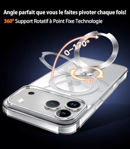 HaloArt 360° Rolatif Support Magnétique Coque pour iPhone 17 Pro Max | Puissance Magnétique Maximale & Protection Milita