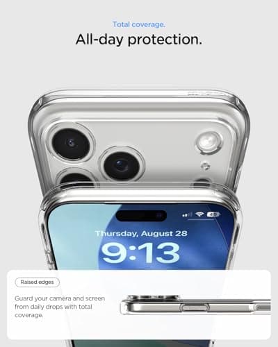 Spigen Coque pour iPhone 17 Pro Ultra Hybrid - Anti- jaunissement - Transparent pour Professionnels - Protection Avancée