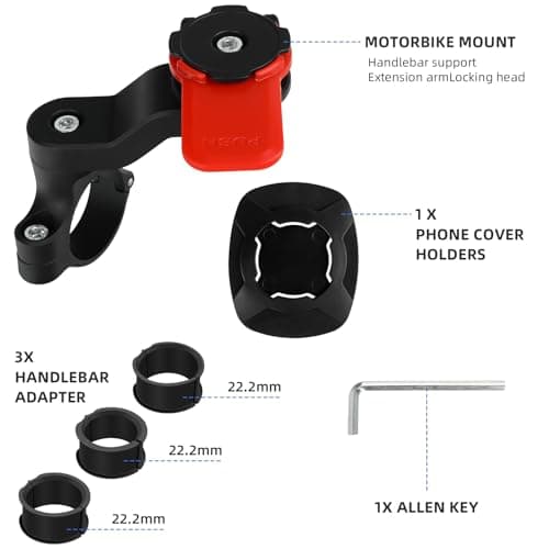Support Téléphone Moto Amortisseur de Vibrations Rouge Compatible Avec Tous Smartphones pour Vélo Trottinette Quad Scoot