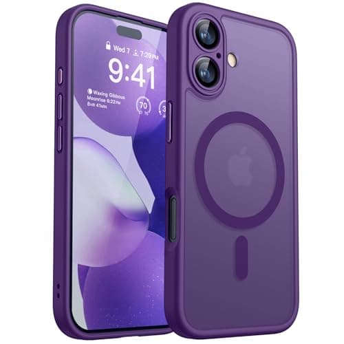 COQUE MAGNETIQUE CANSHN POUR IPHONE 17 PROTECTION COMPLÈTE MAGSAFE CAMÉRA BLANC TRANSPARENT RÉCUPÉRÉ GRS RCS Blended GRS — Violet Foncé