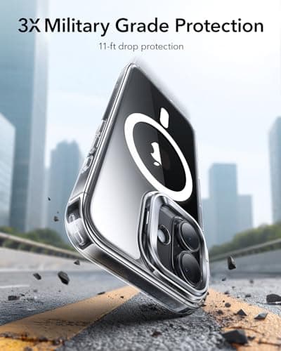 ESR Coque Transparente pour iPhone 17, Protection Commande de la Caméra et Compatible MagSafe, Idéale pour Hommes et Fem
