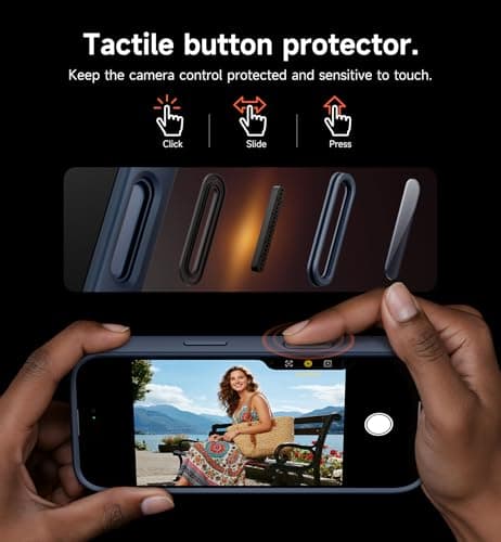 Coque magnétique SURITCH pour iPhone 17 Pro - Protection et support réglable (Bleu foncé)  
Coque magnétique SURITCH iPh