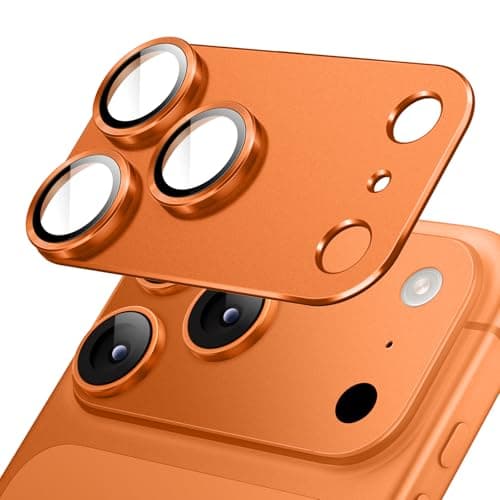 Protector d'Objectif JETech pour iPhone 17 Pro 6,3", Verre Trempé 9H (Noir) — Orange