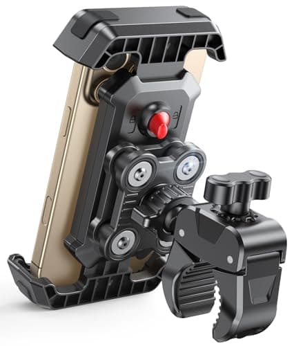 CIRYCASE Support Téléphone Moto Antivibrations + Stabilité Ultra + 360° Pivotement & Verrouillage Rapide | Pour Moto/VTT