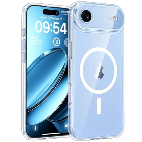 Coque magnétique ToCOL pour iPhone 17 Pro 6,3 Pouces | Anneau magnétique intégré | Protection améliorée de l'objectif | — Transparent