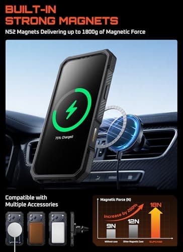 SUPCASE Coque pour iPhone 17 Pro Max 2025 avec Protection d'Ecran en Verre Trempé Noir
SUPCASE Coque pour iPhone 17 Pro