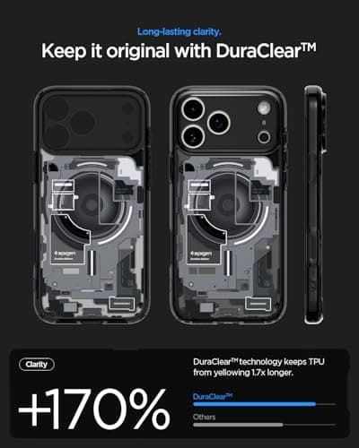 Spigen Coque Ultra Hybrid MagFit DuraClear pour iPhone 17 Pro - Protection ultime pour votre phone, idéale pour des util