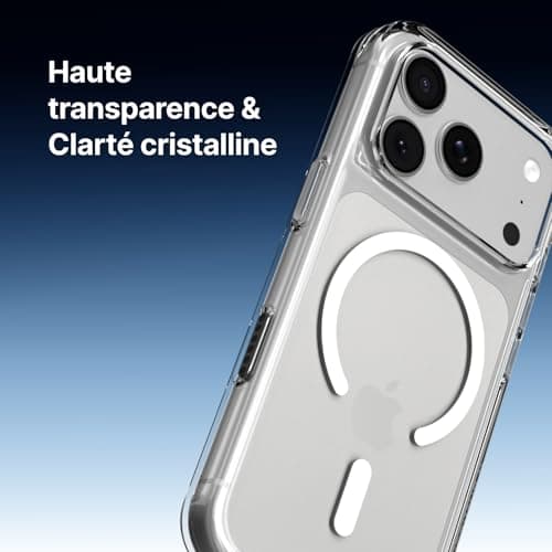 RHINOSHIELD Coque MagSafe iPhone 17 Pro Max | Clair, anti-jaunissement, haute transparence, force magnétique supérieure,
