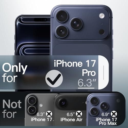 JETech Coque Magnétique pour iPhone 17 Pro Étui Housse Translucide Dos Mat Anti-Chocs (Bleu Foncé) Compatible MagSafe