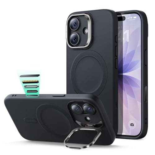 ESR Coque Transparente pour iPhone 17, Protection Commande de la Caméra et Compatible MagSafe, Idéale pour Hommes et Fem — C-Noir(with Button)