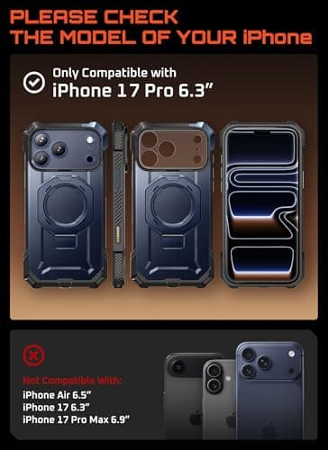 SUPCASE Coque MagSafe pour iPhone 17 Pro [Protection Antichute Qualité Militaire] (UB Grip) Bleu  
SUPCASE Coque Magnéti