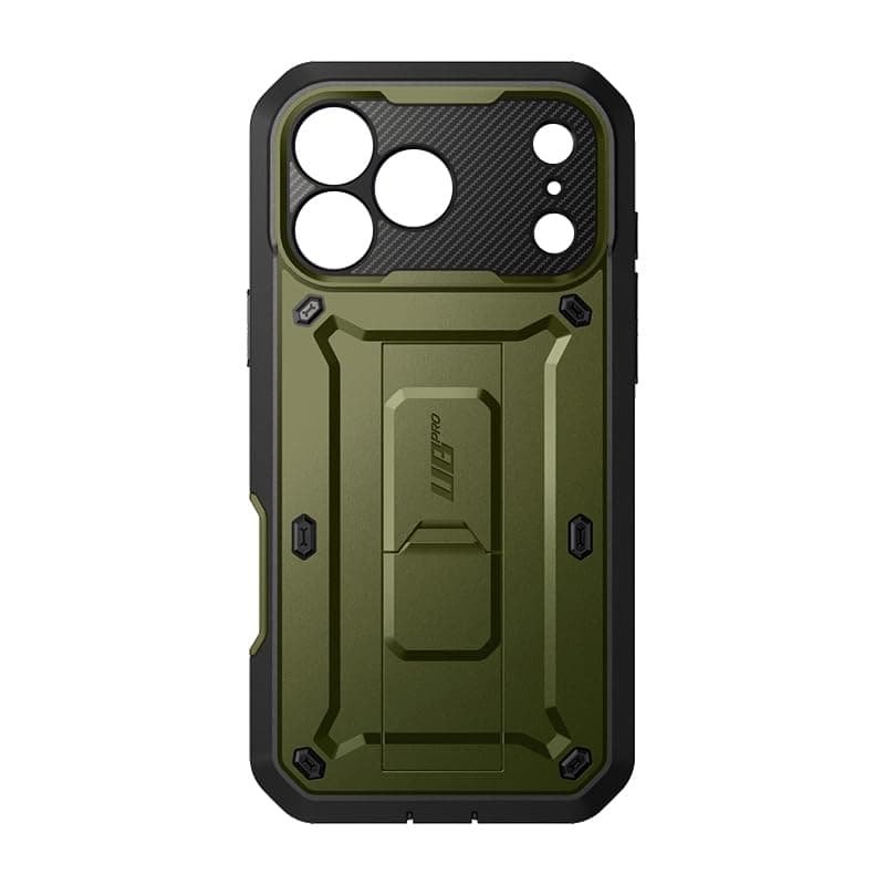SUPCASE Coque Protective Militaire pour iPhone 17 Pro Max Noir [Béquille Intégrée & Protection d'Ecran] [Protection Accr — Vert