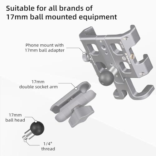 Adaptateur de tête de bol 17 mm compatibles GPS Garmin, pour supportphone moto vélo FANAUE