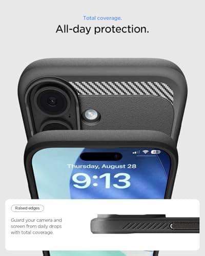Spigen Coque pour iPhone 17 Rugged Armor MagFit – Test de Chute Militaire, Robuste & Noir Mat
