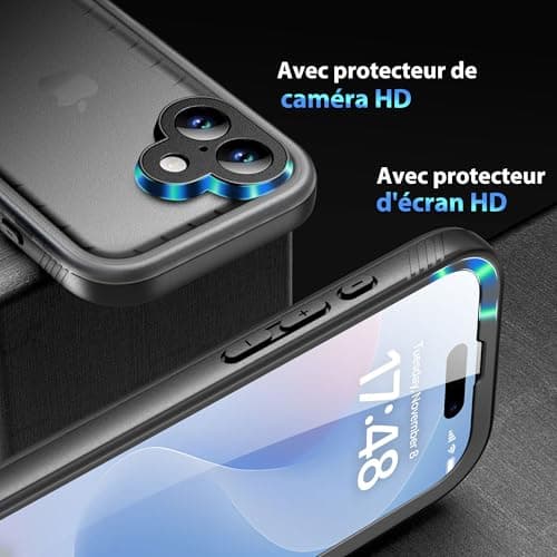 SPORTLINK Coque Étanche Antichoc pour iPhone 17 - IP68 Imperméable Militaire [IP68 Waterproof] - Protection Caméra+Écra