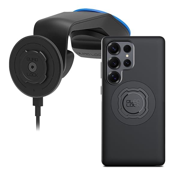Quad Lock Support Ventouse pour Téléphone de Voiture avec Tête de Charge sans Fil MAG V2 et Coque MAG pour Galaxy S25 Ul