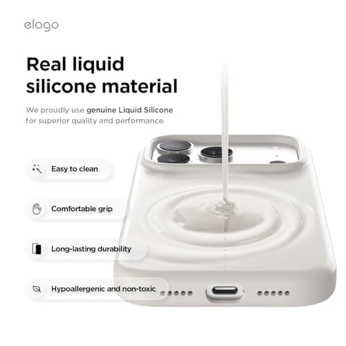 Coque magnétique en silicone elago pour iPhone 17 Pro - Antichoc et mince (Stone)  
Coque MagSafe premium en silicone el