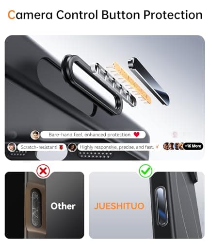 Coque JUESHITUO Ultra Fine pour iPhone 17 Pro Max Magsafe - Protection Lentille et Bouton Caméra, Antipoussière, Ultralé