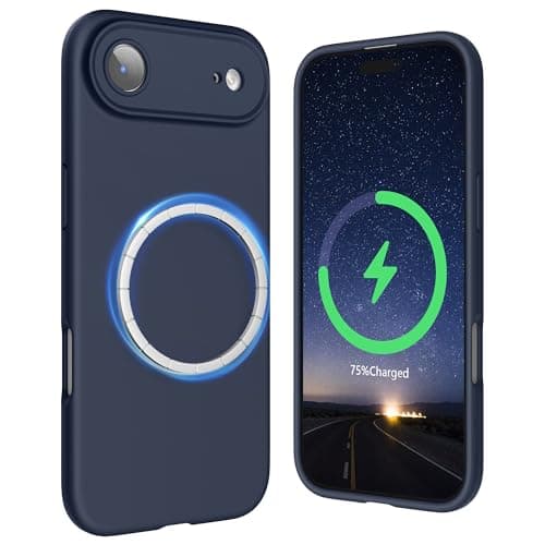 SURPHY Coque AntichociPhone 17 Pro Max Silicone Liquide Rouge Global Recycled Standard Antichoc Magnétique — Bleu Nuit