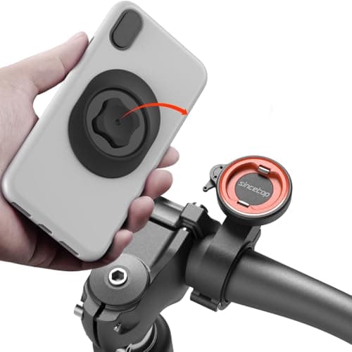 Support Telephone Velo Tout-Terrain pour VTT, Scooter, Vélo Electrique et Routier C-2e Gén.ERMOTOWasive Versatile Suppor — 【1ère génération】Support de guidon - Orange