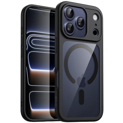 JETech Coque Magnétique Magnifique pour iPhone 17 Pro Max 6,9 Pouces, Étui Housse Antichoc Compatible MagSafe (Bleu Fonc — Noir