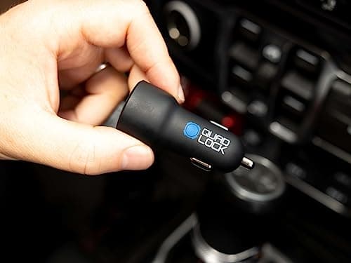Chargeur allume-cigare Quad Lock double USB 48W pour voiture arrestedé sur cePtuels en déplacement