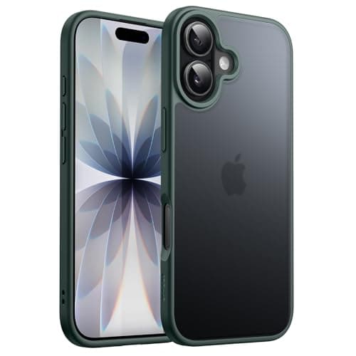JETech Coque Mate iPhone 17, Protection Antichoc Militaire, Étui Arrière Translucide Minimaliste Givrée (Noir)  
JETech — Vert Foncé