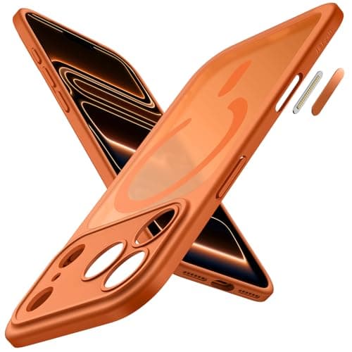 Coque Magnétique JETech pour iPhone 17 Pro Max - Étui Fine Antichoc MagSafe (Noir)  
Coque Magnétique JETech 6,9 Pouces — Orange