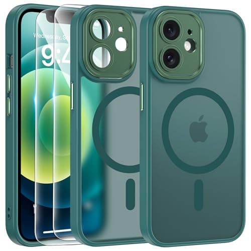 Coque Magnétique FLLAO pour iPhone 17 Pro Noir | 2 Verres Trempés + Protection MagSafe | Protection Totale et Étui Mat T — Vert-1